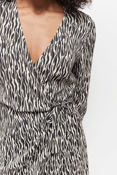 REACHY - BEIGE LENZING™ ECOVERO™ MAXI DRESS WITH ABSTRACT ZE 5