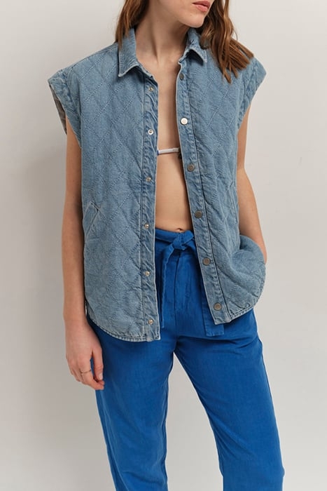 DRISS - SLEEVELESS BLUE DENIM JACKET 1