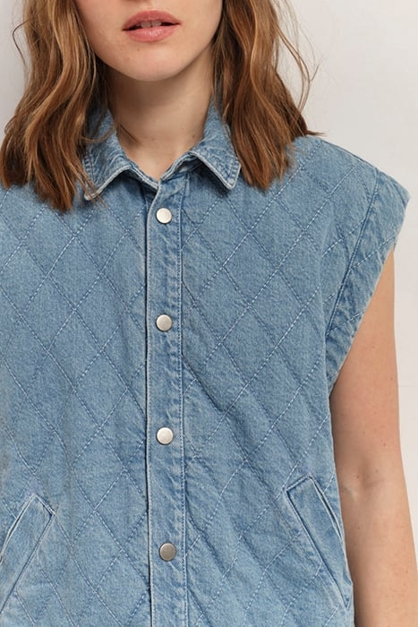 DRISS - SLEEVELESS BLUE DENIM JACKET 4