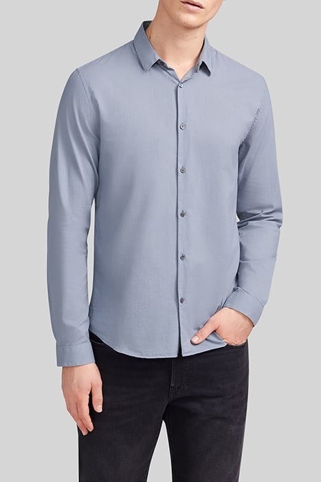 LIGHT BLUE ORGANIC COTTON VOILE SLIM SHIRT 1