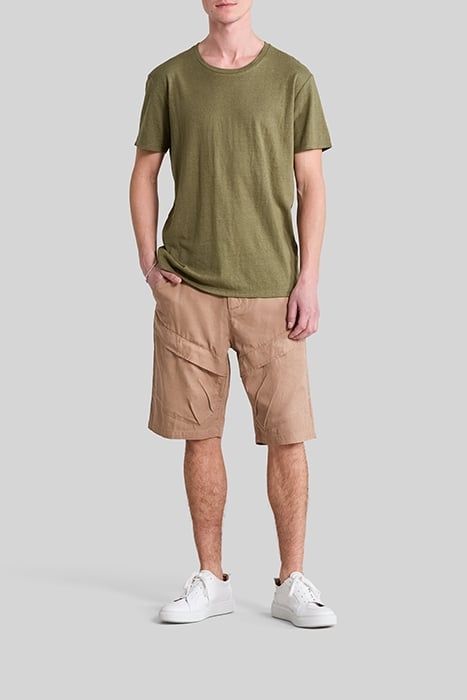 BEIGE CARGO CROPPED BERMUDA SHORTS 3