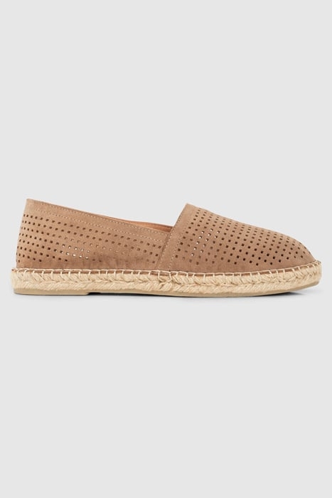 BEIGE PERFORATED SUEDE ESPADRILLES 1