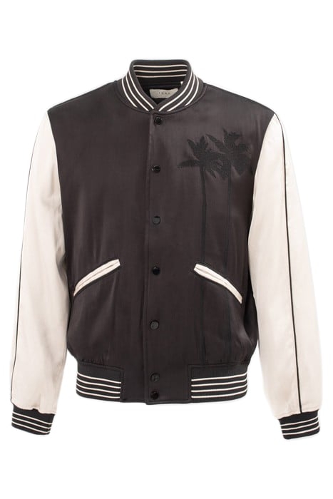 BLACK TWO-TONE VARSITY JACKET WITH EMBROIDERY 4