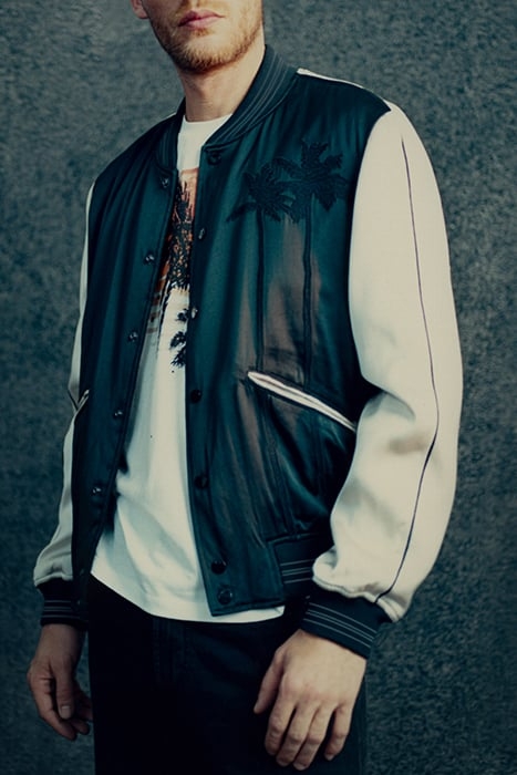 BLACK TWO-TONE VARSITY JACKET WITH EMBROIDERY 8
