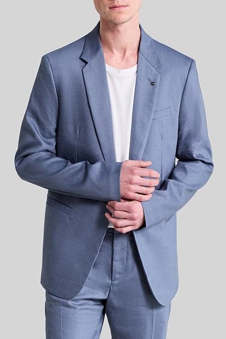 LIGHT BLUE LINEN BLEND SUIT JACKET 1