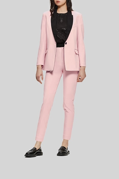 PINK CIGARETTE SUIT TROUSERS WITH BLACK BELT 3