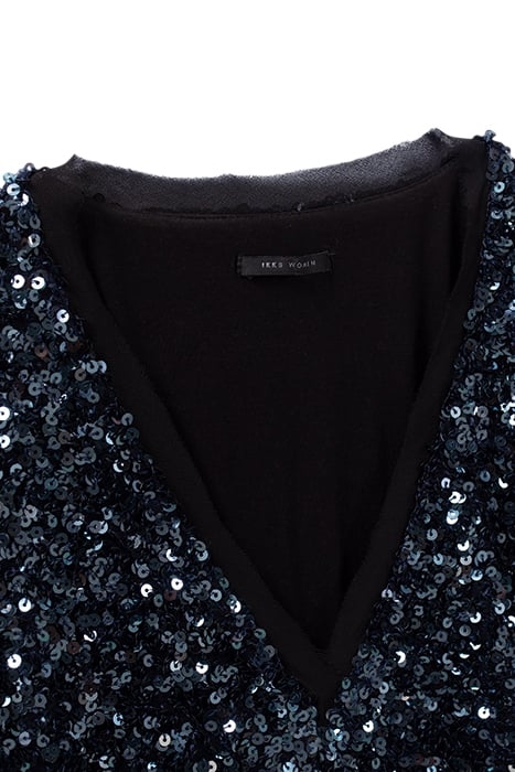 REVERSIBLE SEQUIN-EMBROIDERED BLUE DRESS 8