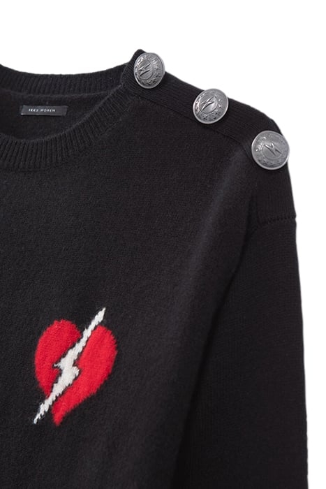 BLACK LIGHTNING HEART VISUAL KNIT SWEATER DRESS 8