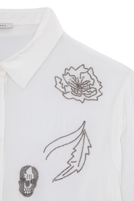OFF-WHITE SHIRT WITH BEAD EMBROIDERY 4