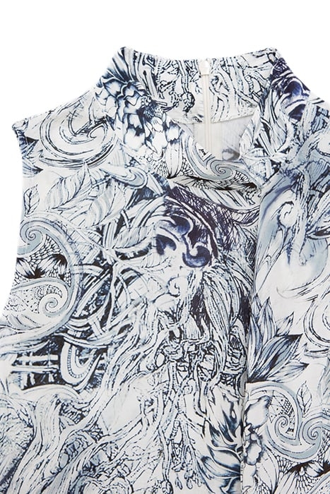 ECRU LENZING™ ECOVERO™ TATTOO-PRINT TOP 7