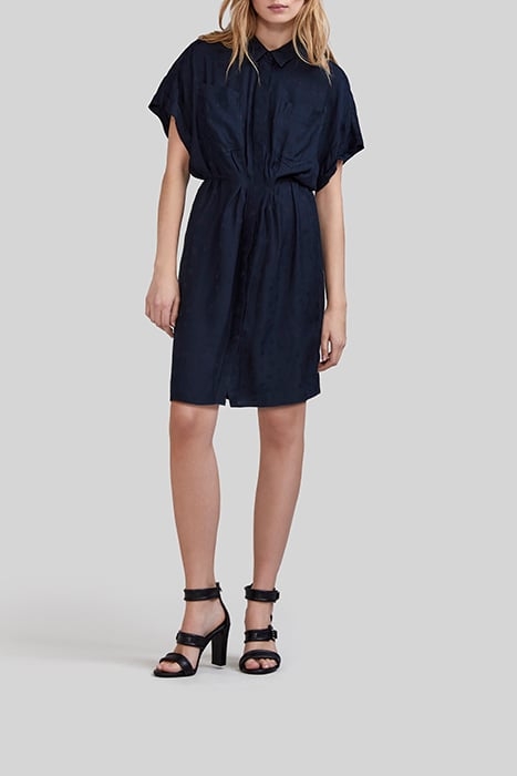 NAVY SKULL JACQUARD SHIRT DRESS 1