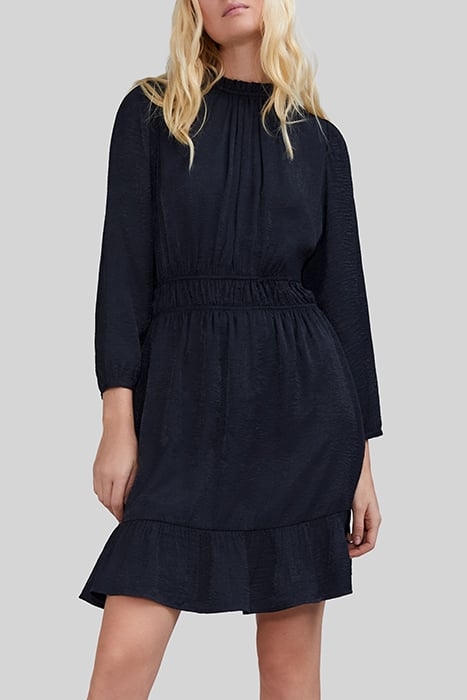 NAVY UPCYCLED ELASTICATED WAIST DRESS 1