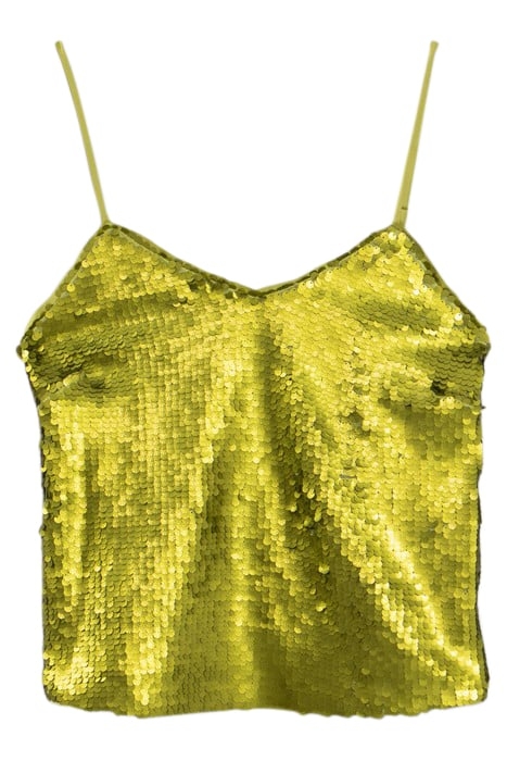 LIME GREEN METALLIC SEQUIN RECYCLED TOP 4