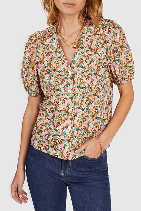 SALMON PINK TOP WITH FLORAL PRINT 1