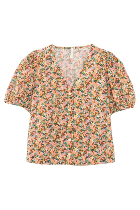 SALMON PINK TOP WITH FLORAL PRINT 4