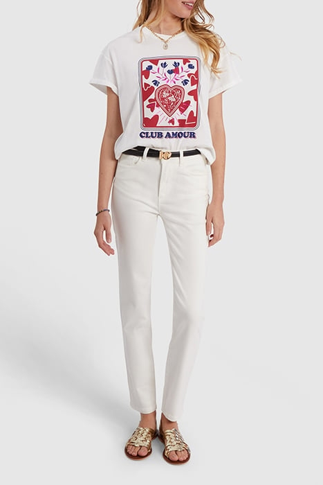 OFF-WHITE T-SHIRT, ROCK MINI-FLOWER & HEART IMAGE 3