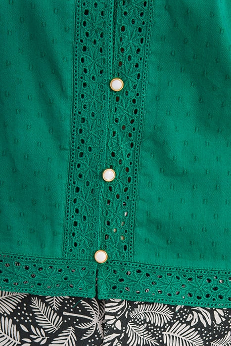 MEADOW GREEN JACQUARD SHIRT WITH EMBROIDERY 6