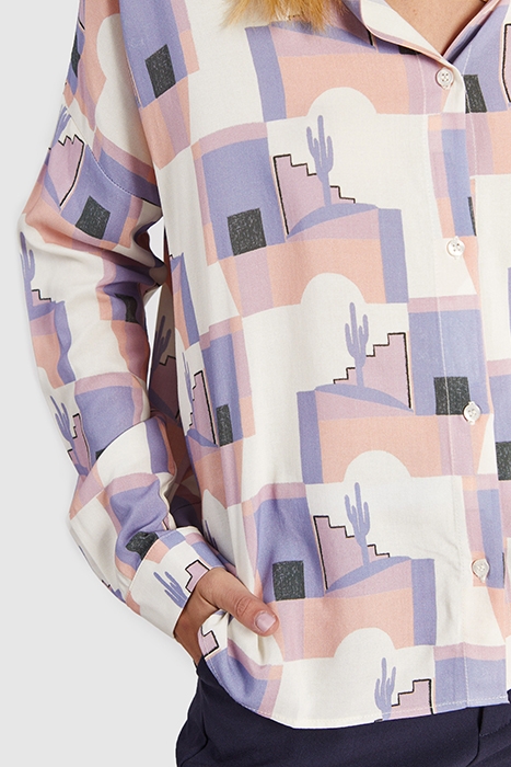 ECRU SHIRT WITH CACTUS ARTY MOTIF 6