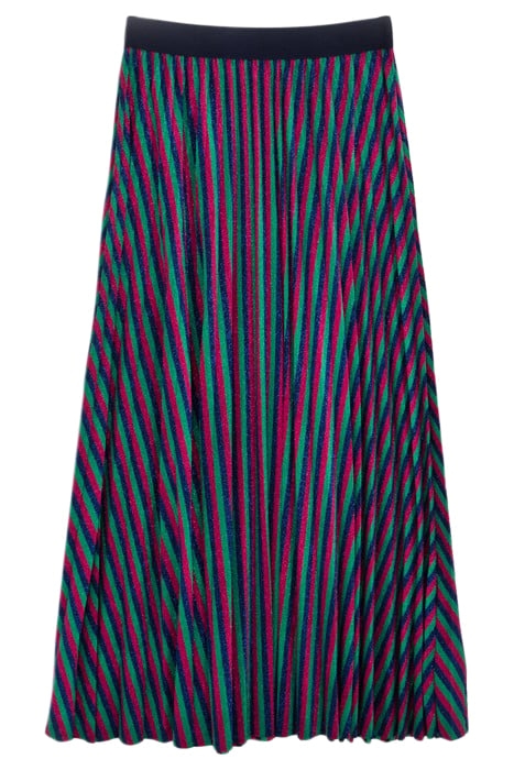 GLITTERY MAGENTA LONG SKIRT WITH COLOURED STRIPES 2