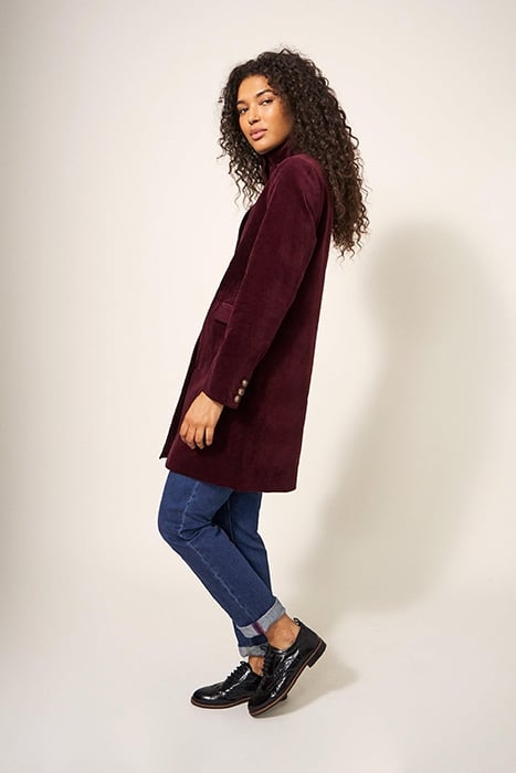 KARLA VELVET COAT DARK PLUM 3