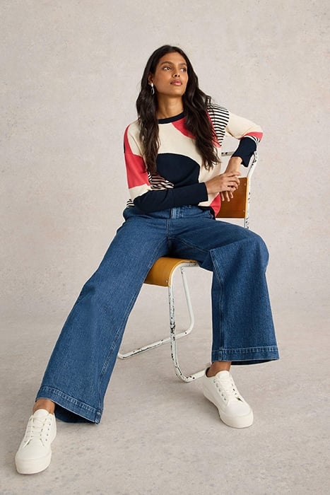 OLIVE ABSTRACT JUMPER NAVY MULTI 4