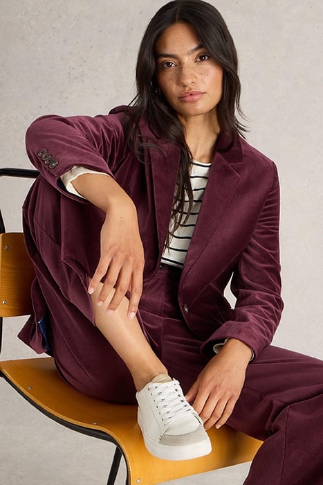 EVELYN VELVET BLAZER DARK PLUM 4