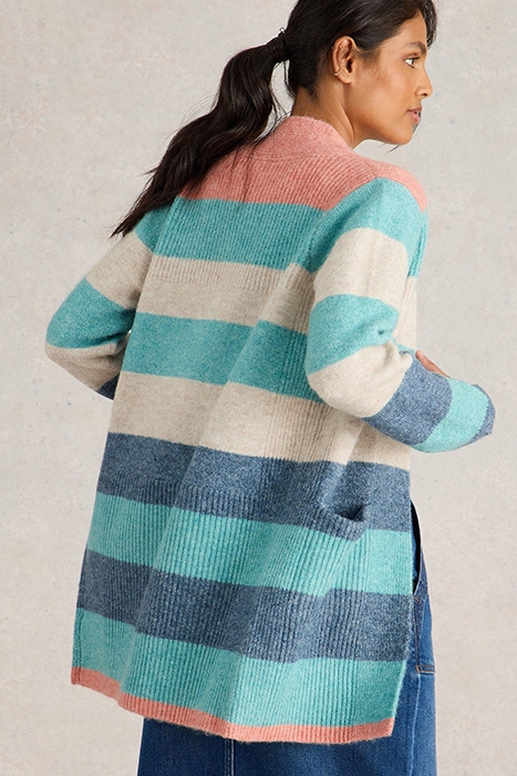 ERIN STRIPE LONGLINE CARDI BLUE MULTI 2