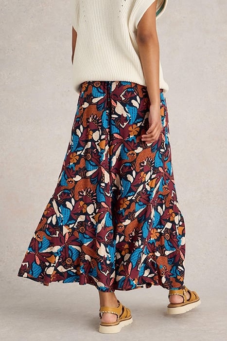 SARA MAXI SKIRT NAVY PRINT 2