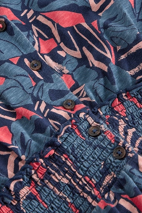 JONIE SHIRRED JERSEY DRESS BLUE PRINT 6