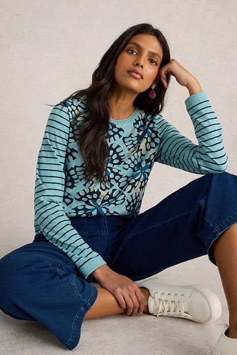 CLARA LS TEE BLUE MULTI 4