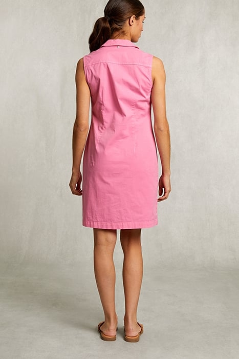 PINK COTTON SLEEVELESS V-NECK DRESS PINK 2
