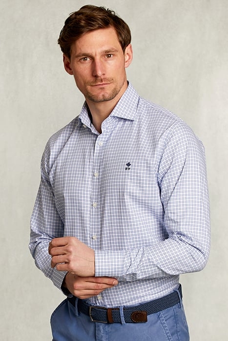 CUSTOM FIT CHECKED SHIRT BLUE/WHITE BLUE 1