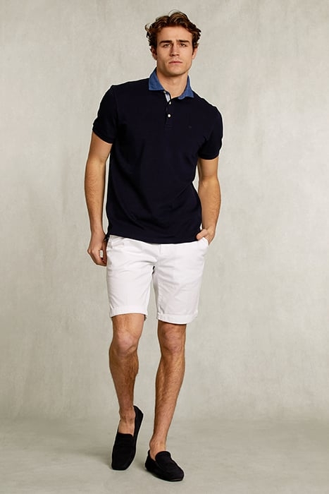 CUSTOM FIT COTTON POLO NAVY BLUE 3