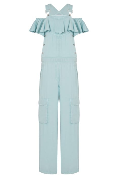 GARMENT-DYED LYOCELL DUNGAREES BLUE 3