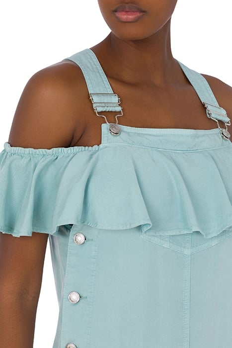 GARMENT-DYED LYOCELL DUNGAREES BLUE 4