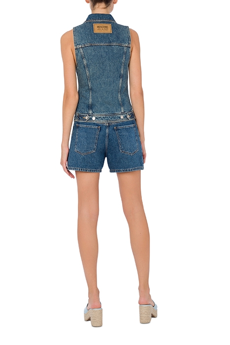 STUDDED SYMBOLS DENIM VEST BLUE 2