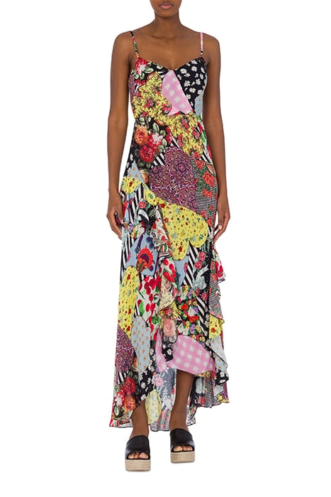 PATCHWORK PRINT GEORGETTE DRESS MULTICOLOR 1