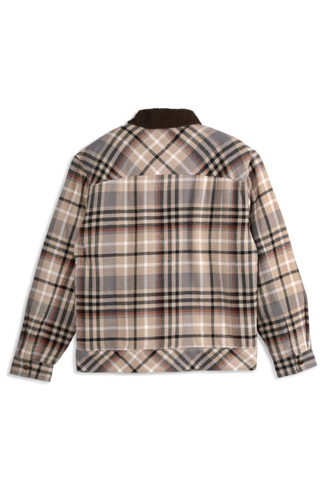 SHERPA LINED PLAID FLANNEL EISENHOWER JACKET MOCHA 2