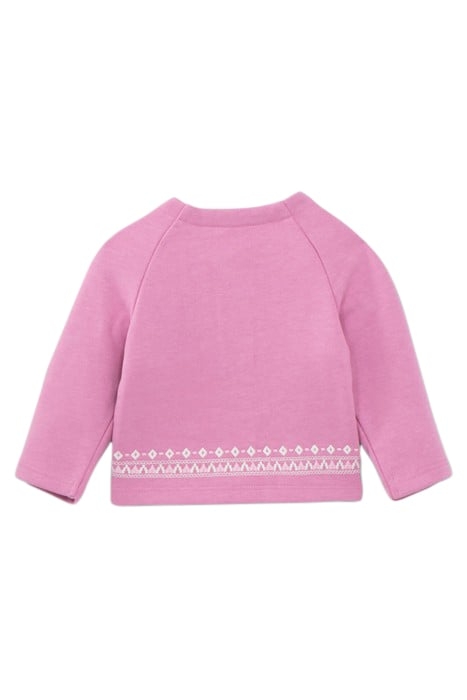 BABY GIRLS’ MAUVE CARDIGAN WITH ETHNIC EMBROIDERY 2