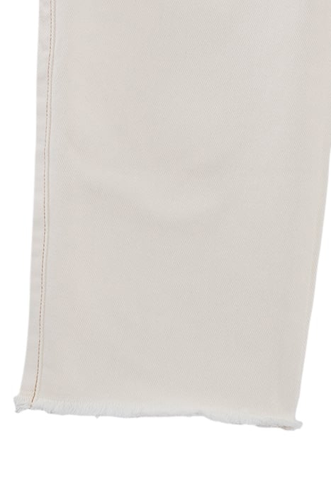 GIRLS’ ECRU UPCYCLED WIDE LEG JEANS WITH FRINGED CUFFS 7