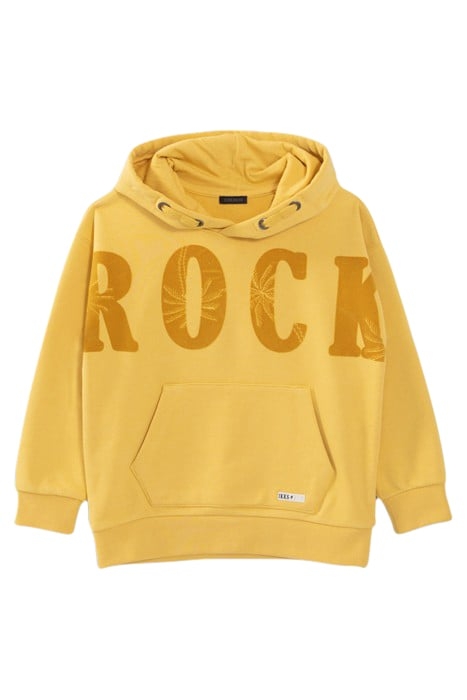 BOYS’ YELLOW HOODIE WITH FLOCKED VELVET XL SLOGAN 1