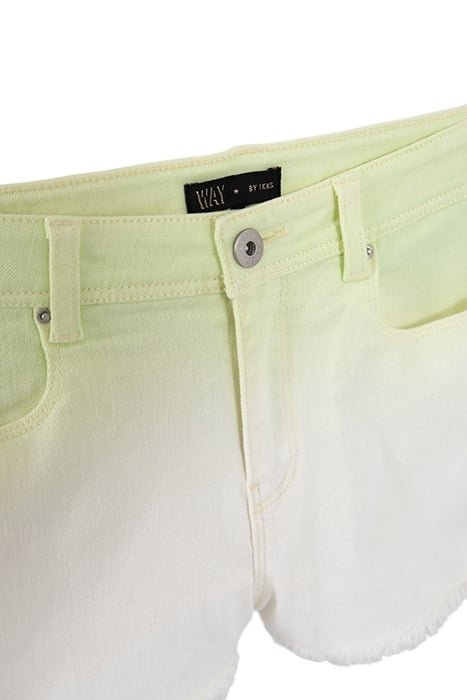 GIRLS’ NEON YELLOW DEEP DYE SHORTS WITH FRINGED CUFFS 3