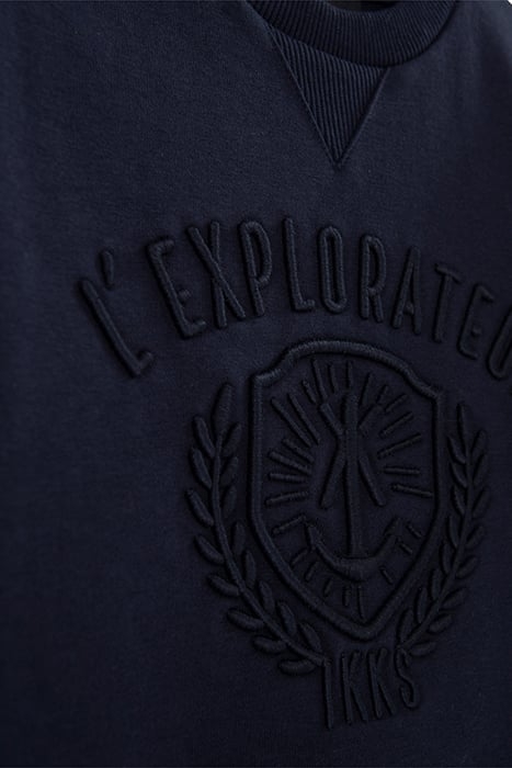 BOYS' NAVY ORGANIC COTTON SWEATSHIRT, XL EMBROIDERED CREST 5