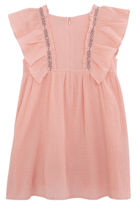 GIRLS’ PEACH WAFFLE FABRIC DRESS WITH EMBROIDERY 2