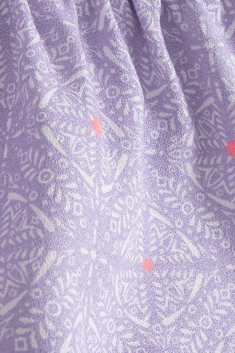 GIRLS' LILAC DRESS, CUBAN EARTHENWARE PRINT & NEON STRAPS 6