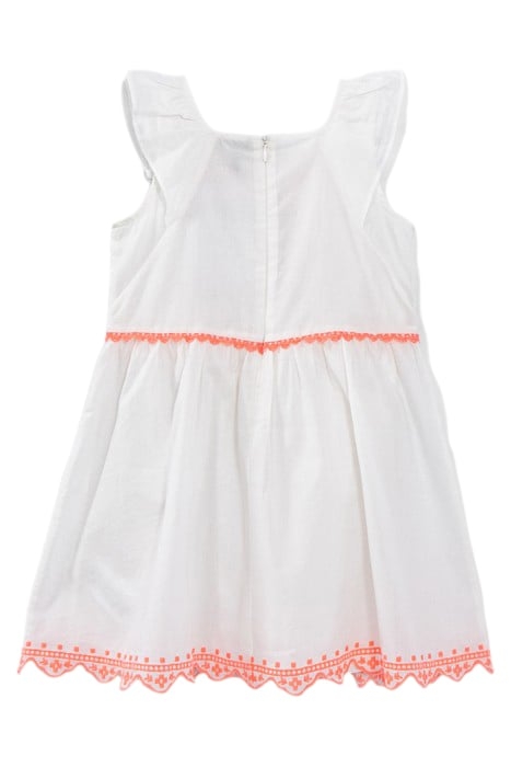 GIRLS’ OFF-WHITE DRESS WITH NEON ETHNIC EMBROIDERY 2