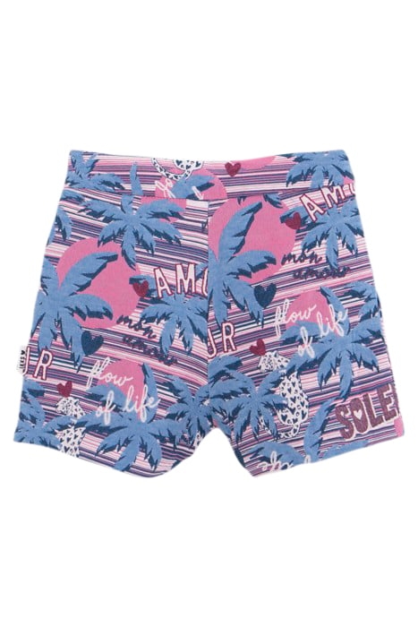 GIRLS’ WHITE PALM TREE-LEOPARD JACQUARD SHORTS 2