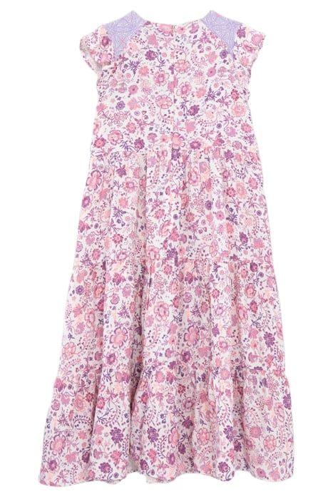 GIRLS’ OFF-WHITE LONG DRESS WITH VIOLET FLOWER PRINT 2