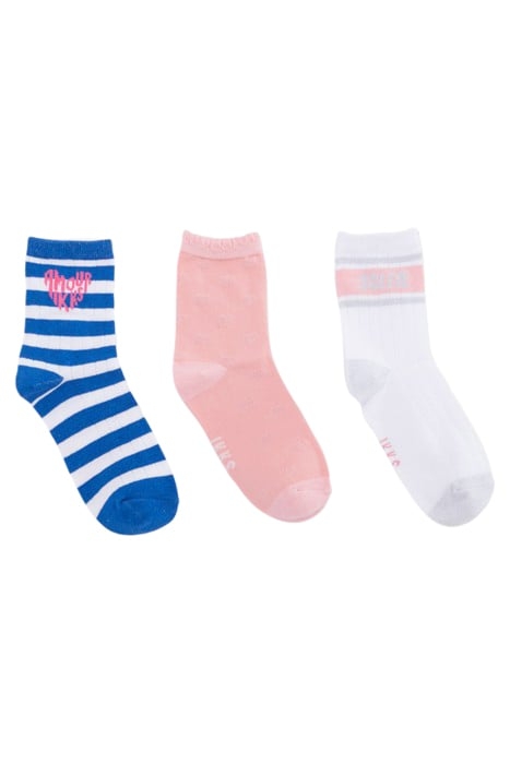 GIRLS’ PINK, WHITE AND BLUE SOCKS 1