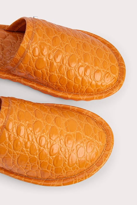 LARRY ORANGE CIRCULAR CROCO EMBOSSED LEATHER ORANGE 3